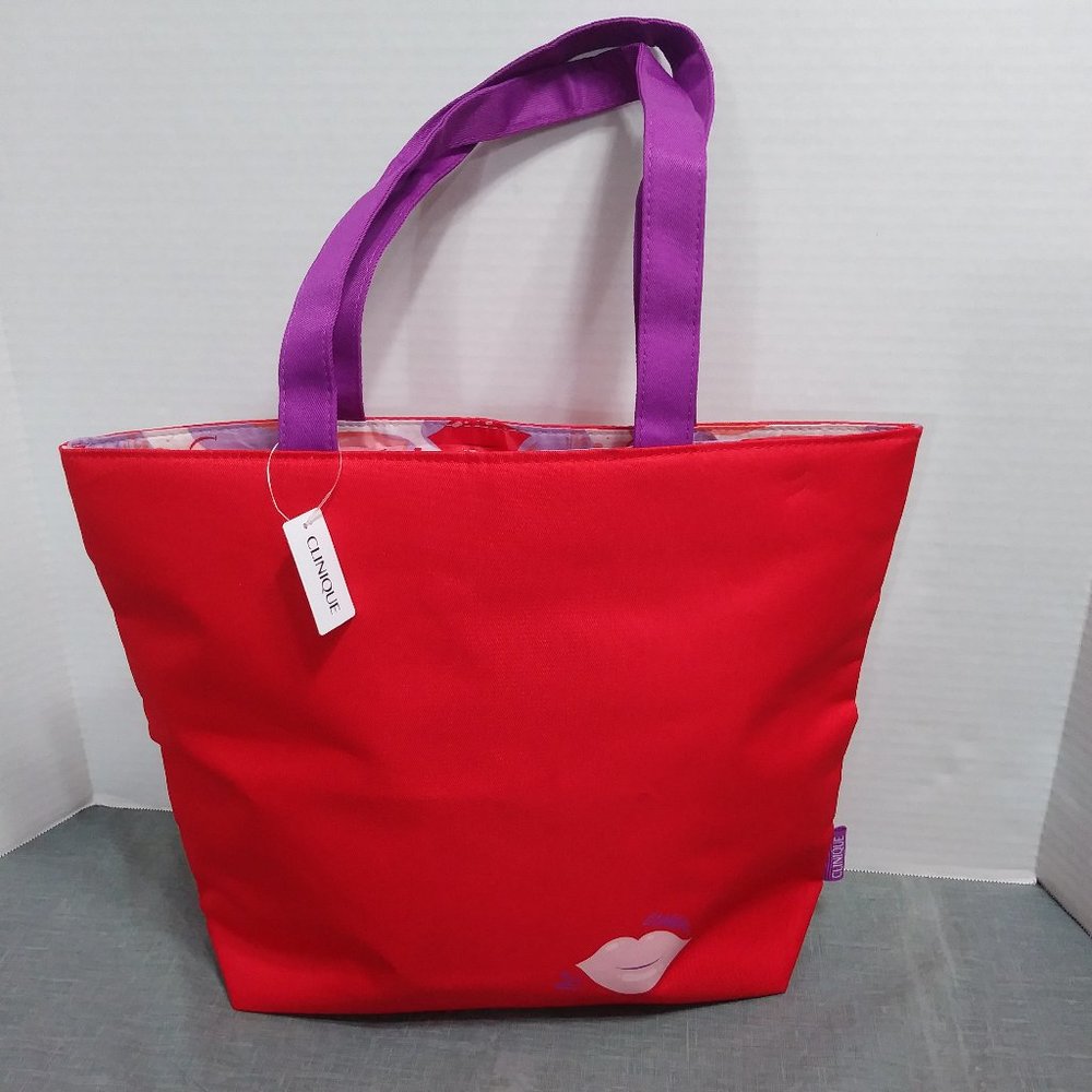 Clinique Red & Purple Tote Bag 💋💋